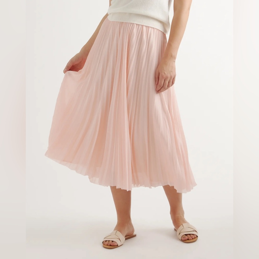 Chiffon Pleated Midi Skirt